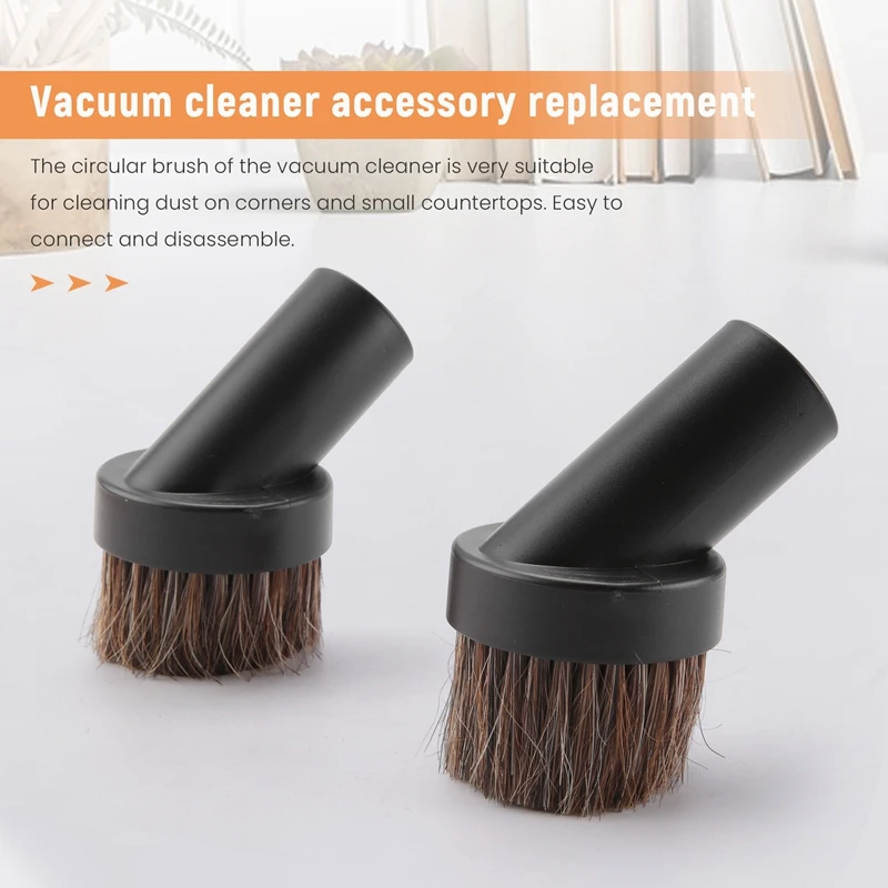 Promotion!Vacuum Cleaner Brush Round Dust Brush, 25Mm Horse Hair Vacuum Cleaner Attachment Replacement, For Most Brand Accepting