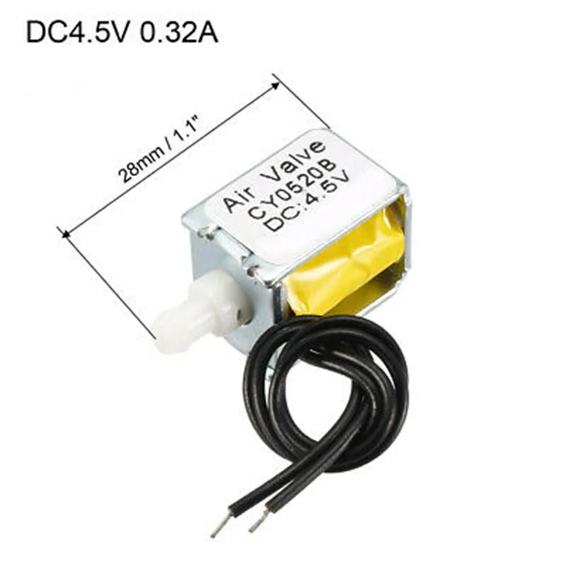 1pc Miniature Solenoid Valve Normally Closed DC4.5V 0.32A Air Solenoid Valve