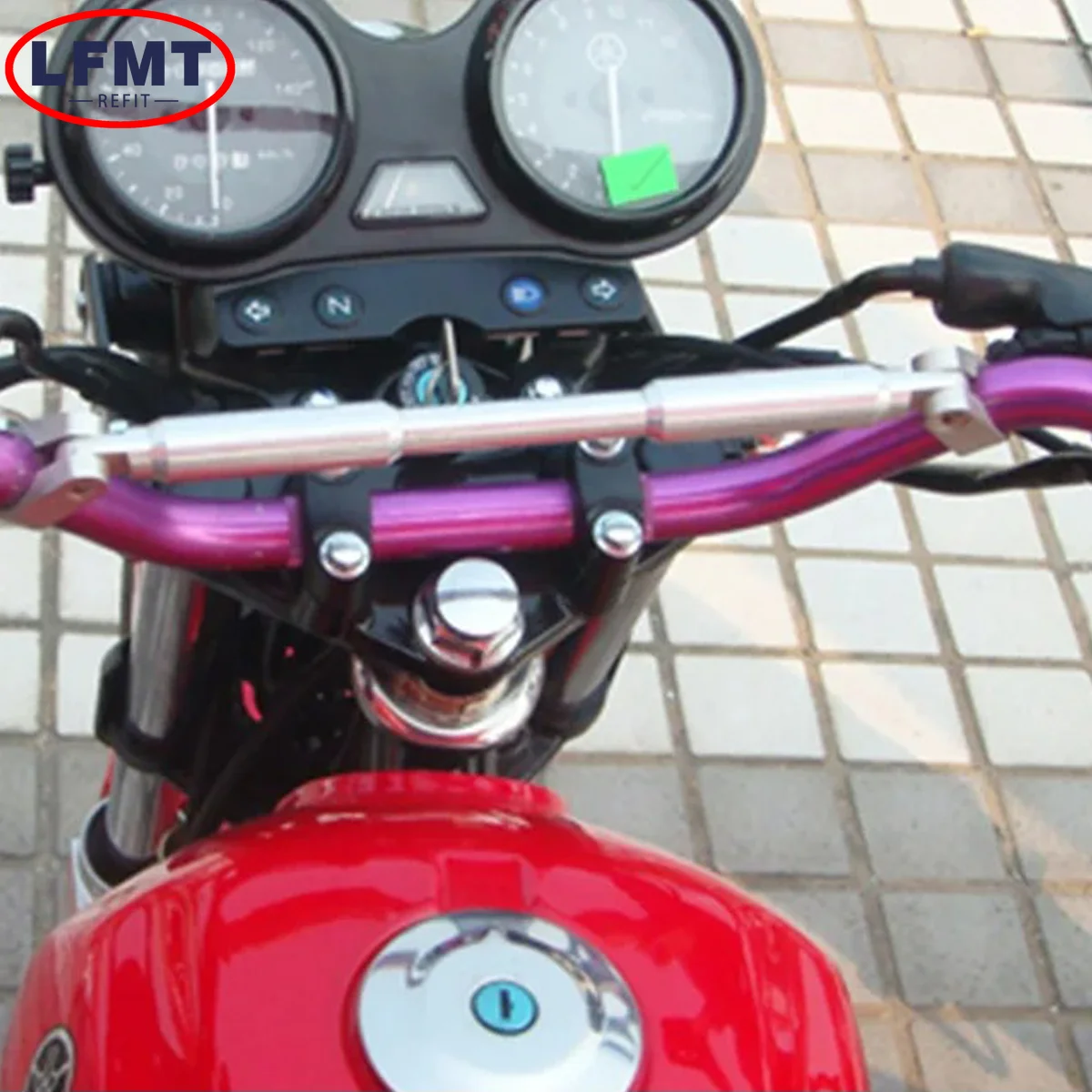 Supporto per manubrio moto in lega di alluminio da 22 mm Traversa modificata Rafforzare il morsetto del manubrio Fascio di equilibrio Croce