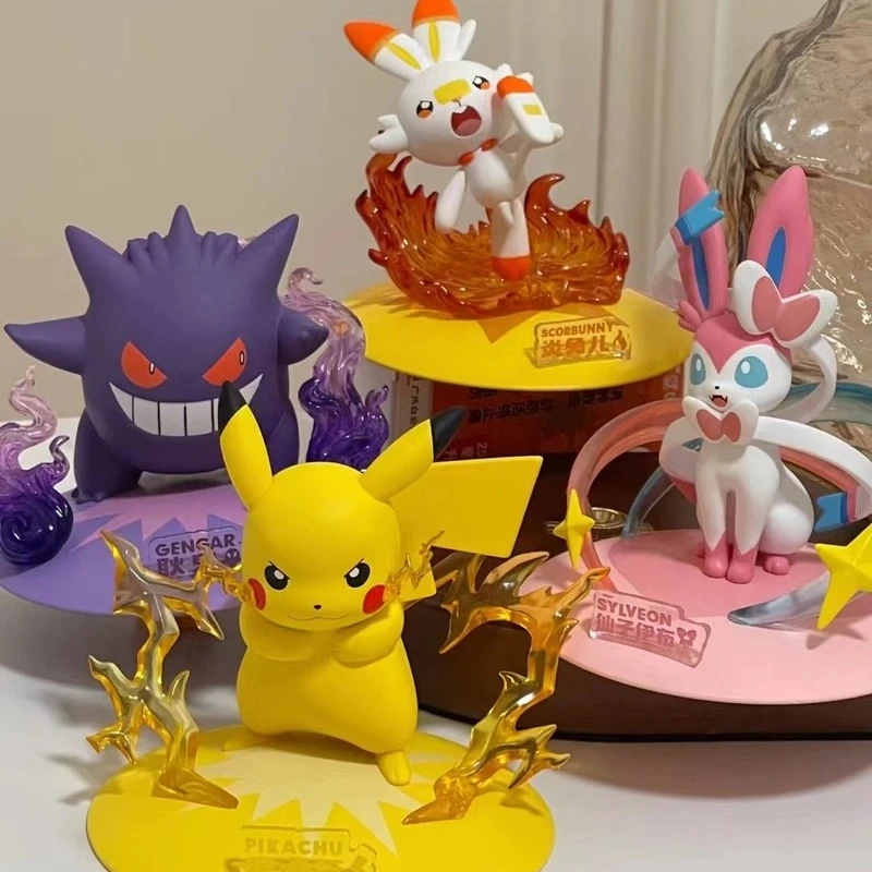 

Authentic Pok é mon Handmade Pikachu Genggui Fairy Eeveen Rabbit Birthday Gift Ornament Desktop Decoration