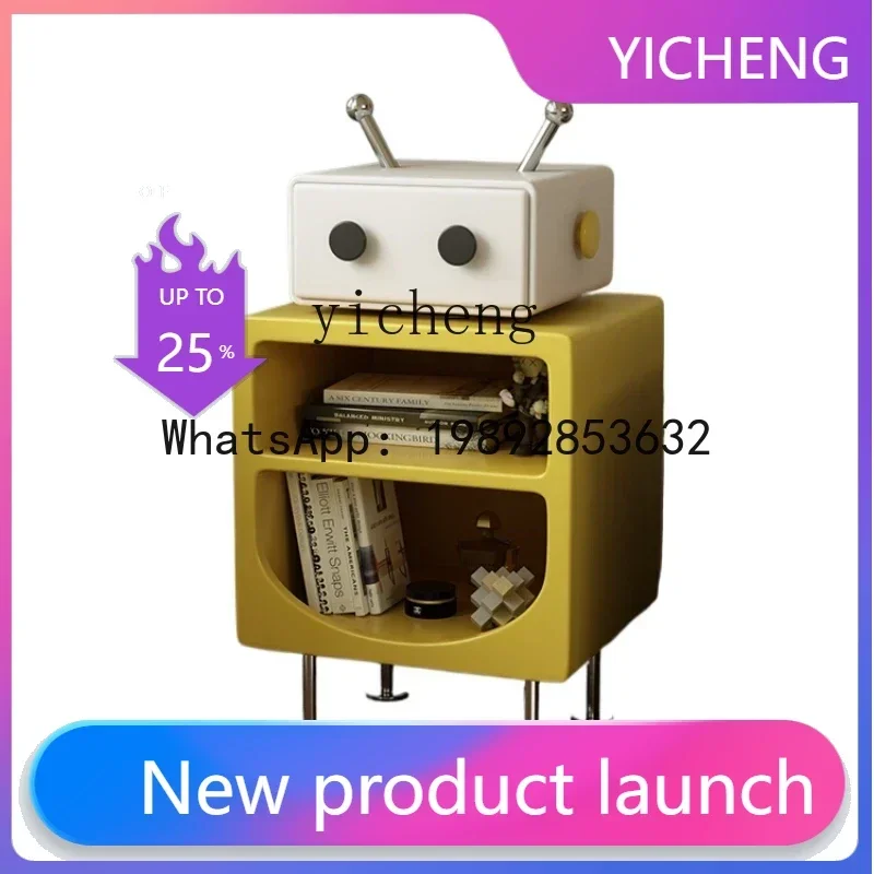 X9  Creative Light Luxury Robot Bedside Table Modern Stainless Steel Sofa Small Side Bedroom Storage Cabinet