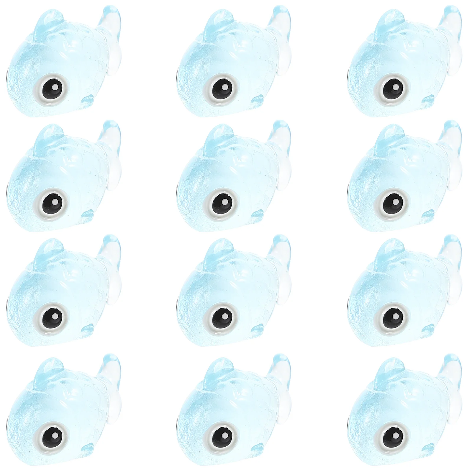 12 szt. Świecących w ciemności miniaturowych rybek z żywicy, ozdoby do mikrokrajobrazu, doniczek na sukulenty, dekoracji ogrodów mechowych, małe rybki