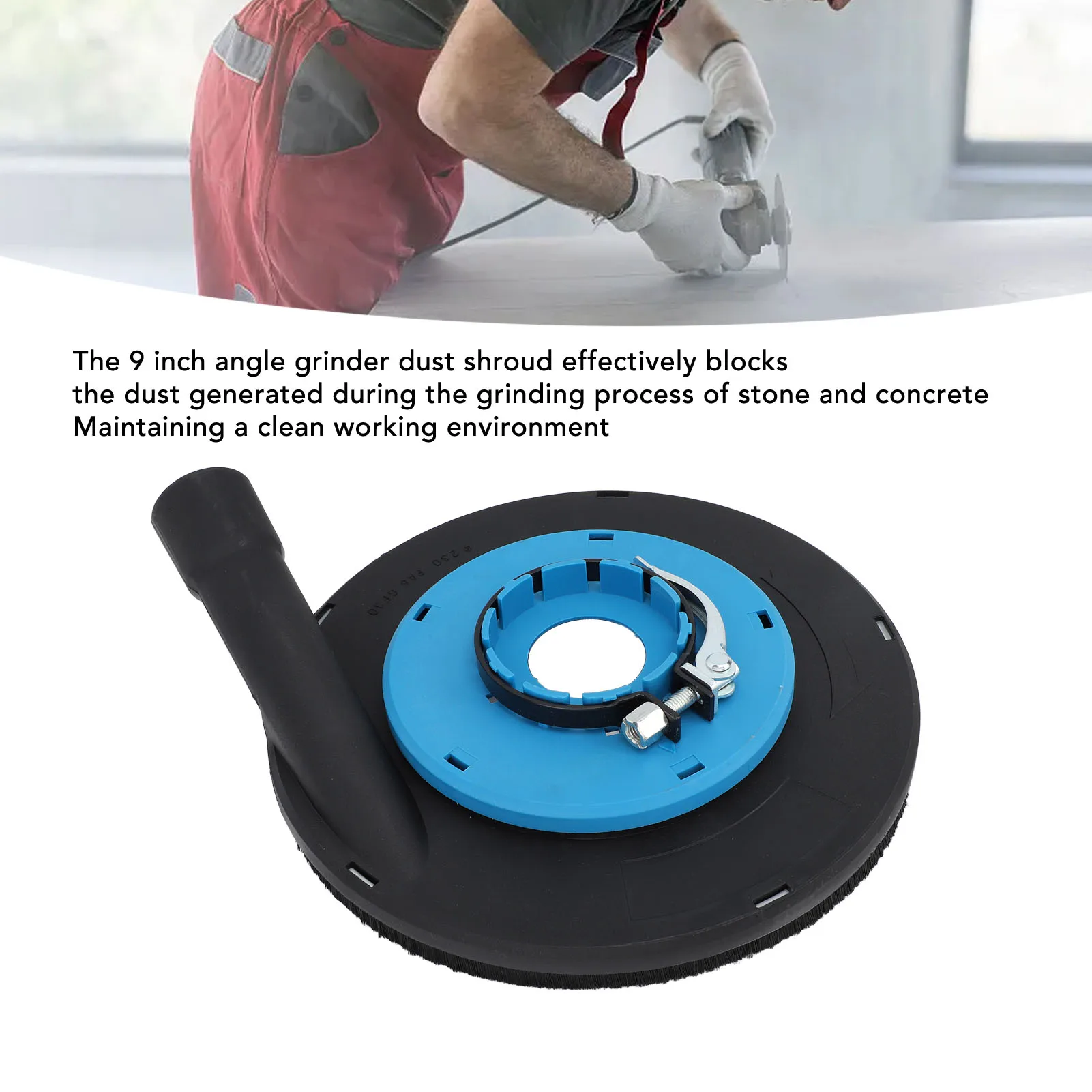 9 Inch Angle Grinder Dust Shroud Surface Grinding Dust Shroud for 230mm 9 Inch Angle Grinder Blue Black B-230L