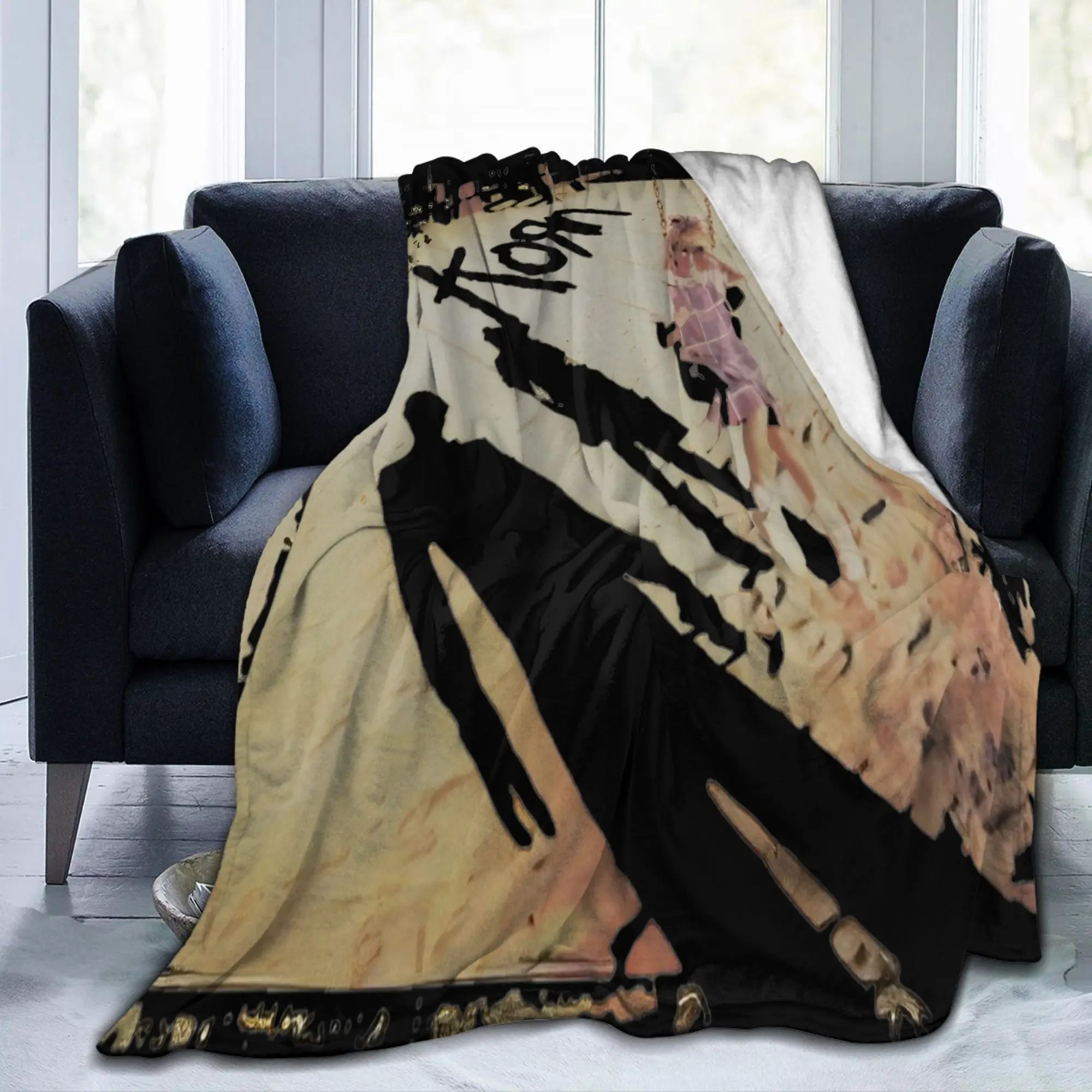 Shoots and Ladders Korns Knitted Blanket Fleece Nu Metal Band Neidermeyers Lightweight Throw Blanket for Bedroom Sofa Bedspread