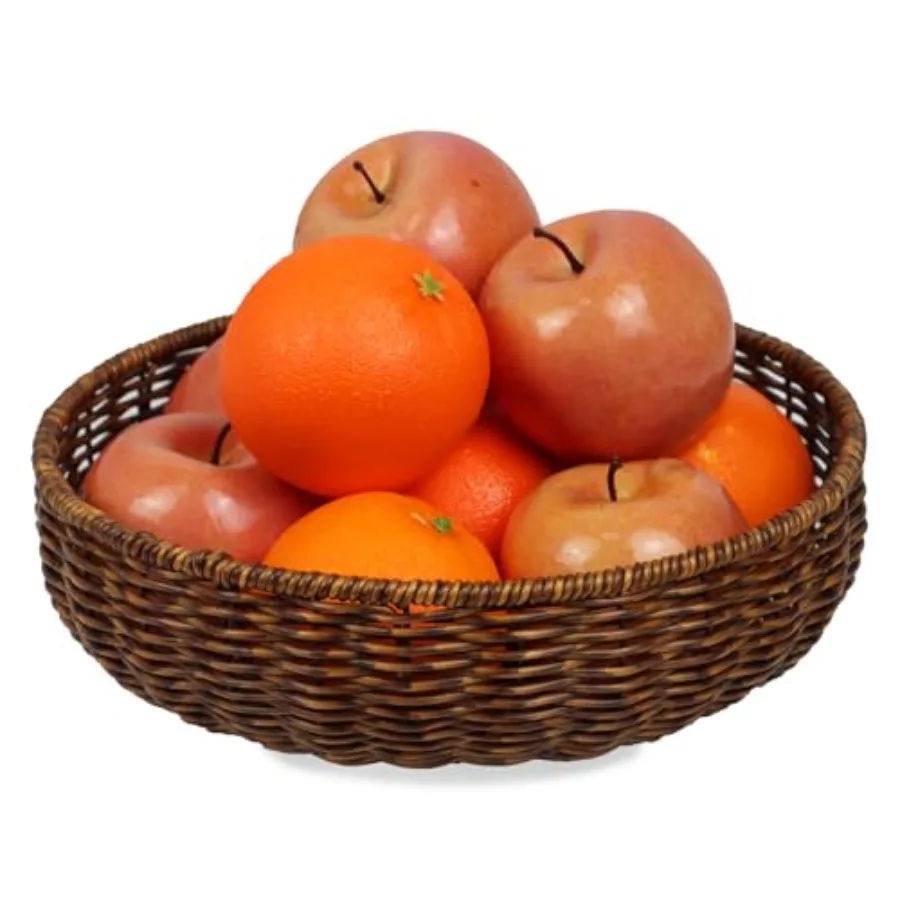 

Fruit Baskets Bowl for Kitchen Counter, Round Bread Woven Wicker Basket, Candy Bowl Dish for Fruits, Breads, Vegetables, Snacks