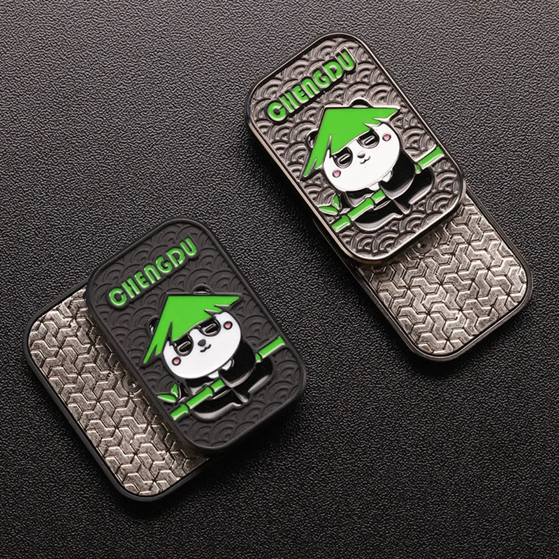 Panda Bambù EDC con suono incorporato Molla in metallo Cursore di spinta illimitato Cool Fidgets Giocattoli magnetici Giocattoli antistress