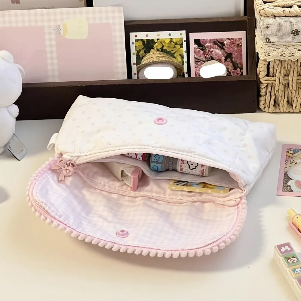 Korean Star Little Pencil Case Dual Stationery Zipper Pouch Coin Wallet Card Holder Portable Kawaii School Season Storage Bags