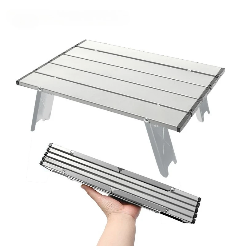 Lightweight Roll Table Mini Folding Backpacking Fishing Picnic BBQ Outdoor Table Aluminum Living Room Dining Table