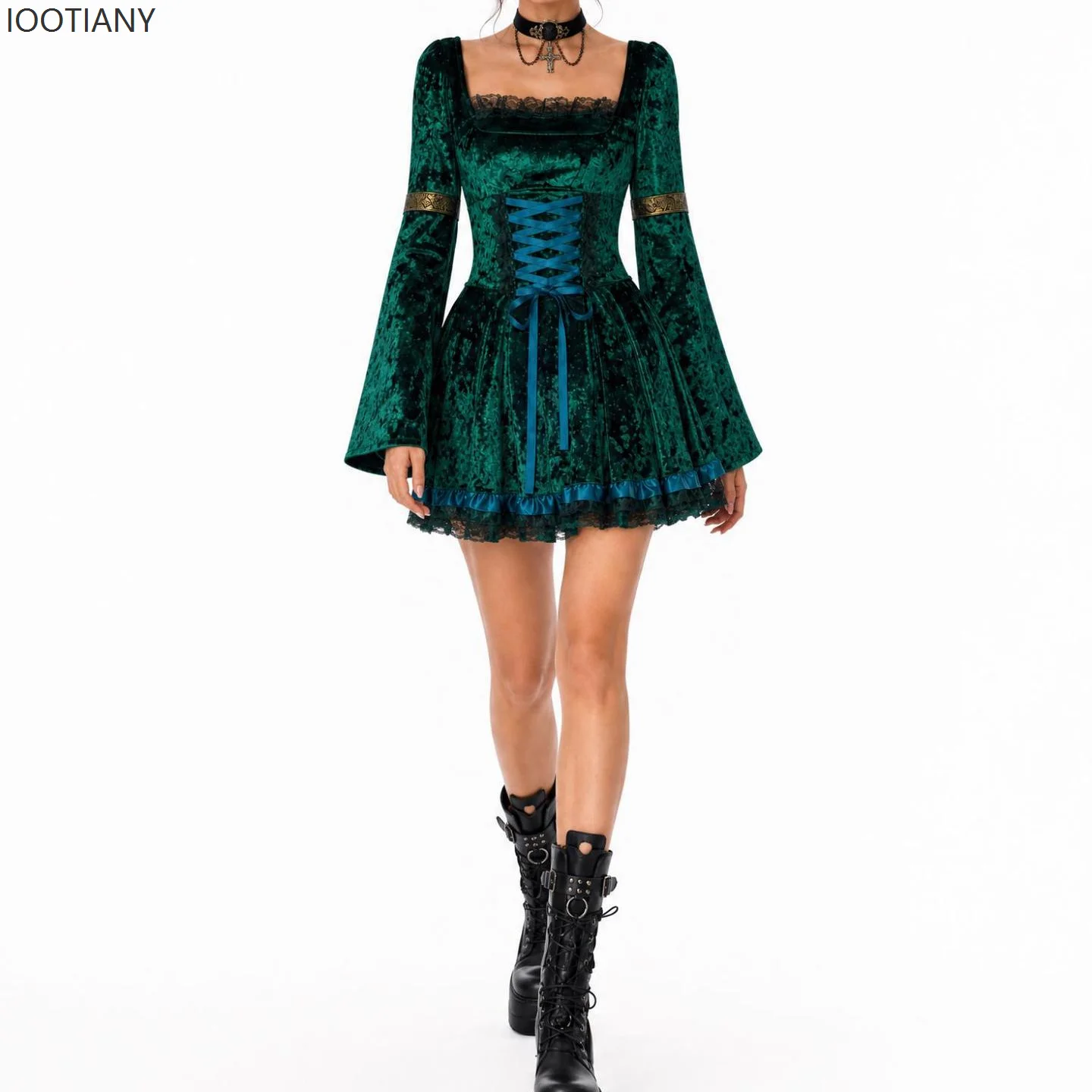 Gothic Vampir-Spitzenkleid Sexy Damen Halloween Hexen-Cosplay-Kostüm Mode Bar Nachtclub Bühnen-Performance-Kleidung Rock 2026 – Detail 4