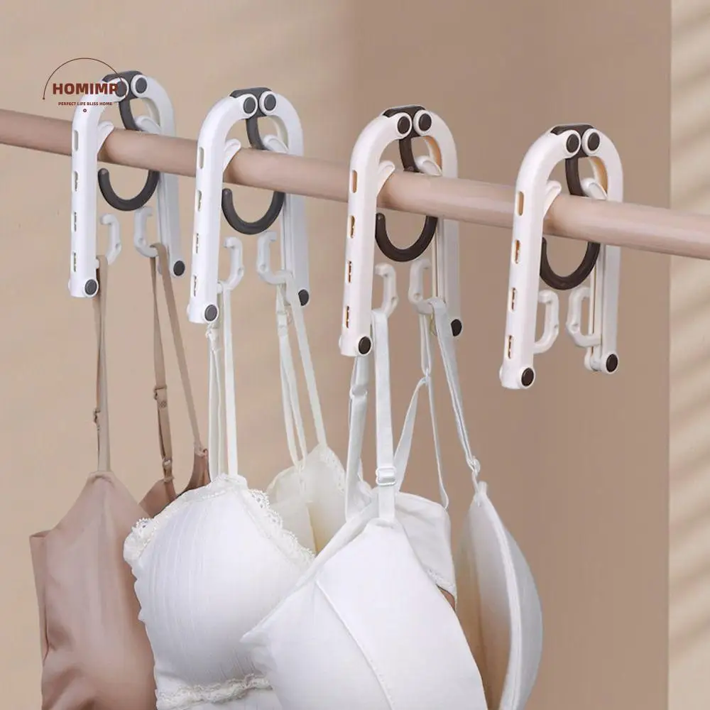

5Pcs Anti-slip Foldable Clothes Hanger Space Saving Plastic Travel Hangers Windproof with 2 Clothespins Coat Hanger Underwear