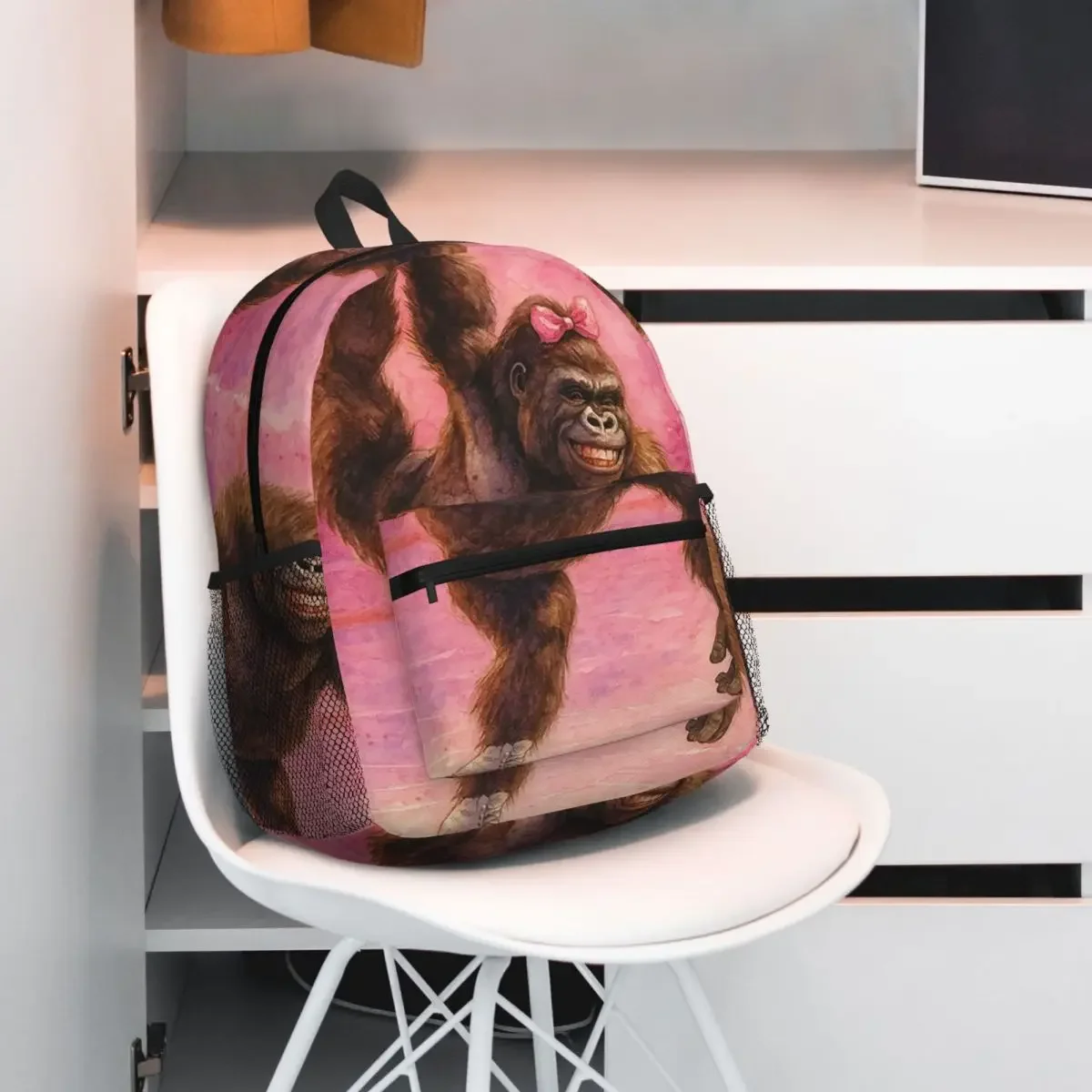 

Забавный рюкзак для катания на коньках с изображением гориллы, рюкзак большой емкости, детская сумка для книг, школьная сумка, сумки на плечо для мужчин и женщин