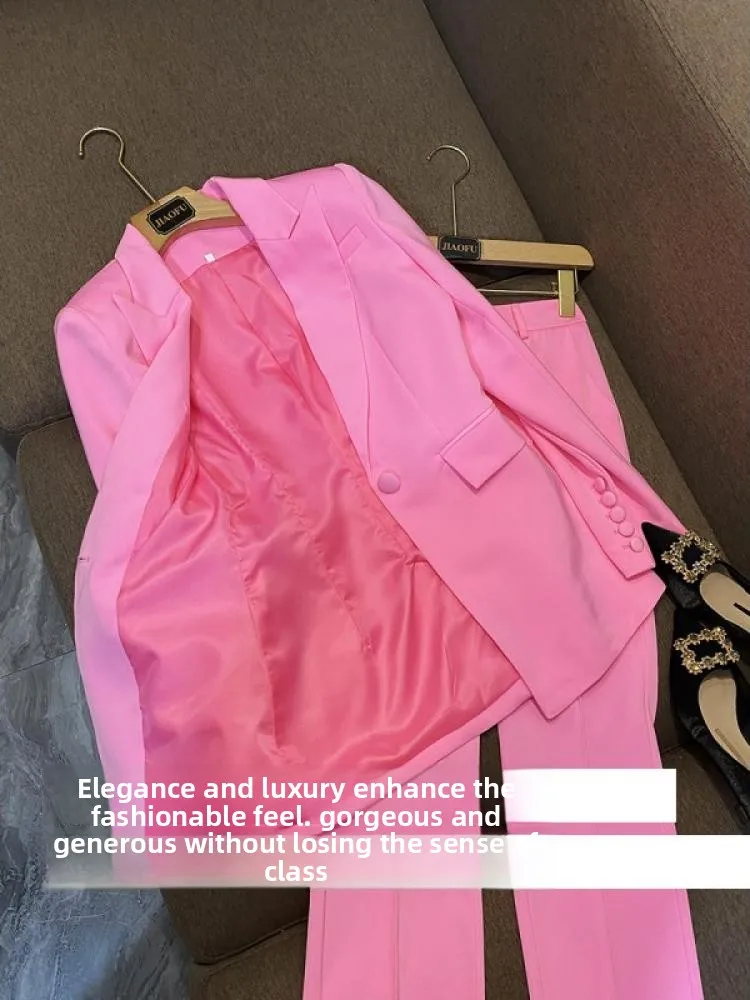 Модный комплект из двух предметов: костюм средней длины и брюки с пуговицами, профессиональная одежда Star Sle для женщин