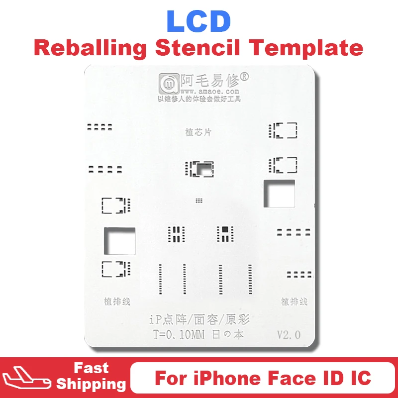 BGA Reballing Stencil Template For iPhone X XS Max 11 12 Pro Faceid Dot Projector LCD Screen IC Chip Chipset Replacement Parts