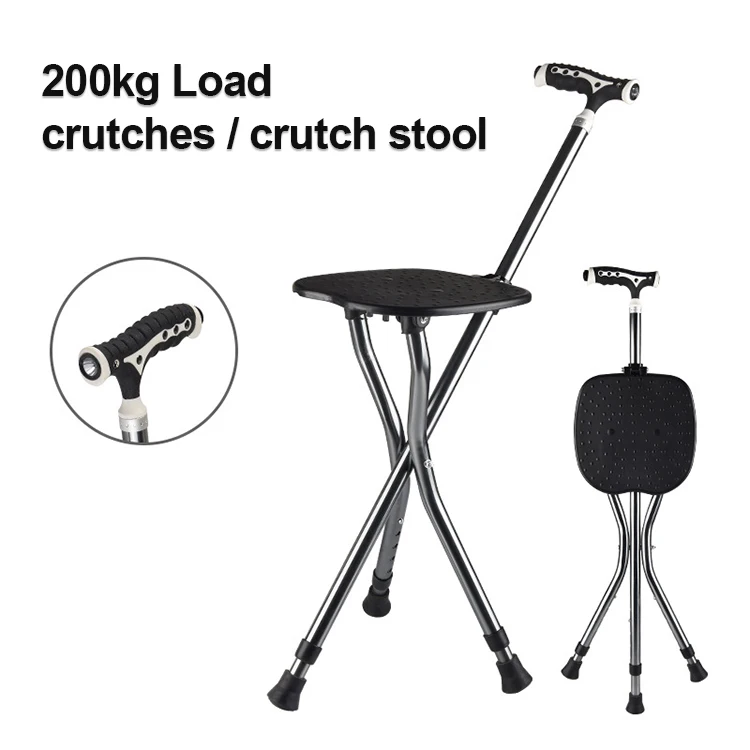 Hot Sale Handy Stick Chairs Crutch Folding Cane Seat Stool And Trekking Poles Walking Sticks With Chair