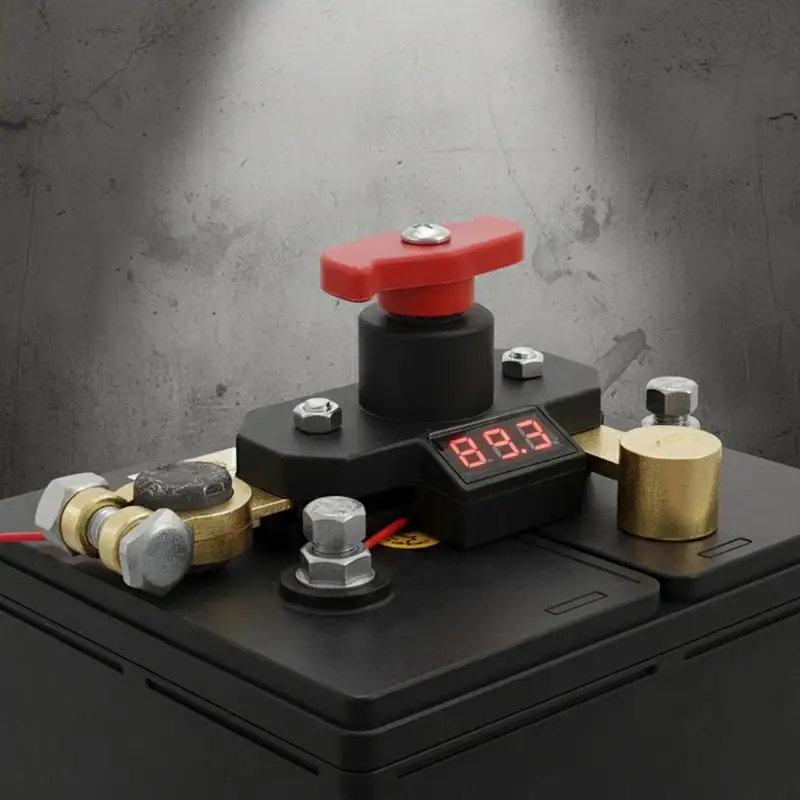 New Car Battery Disconnect Switch - Bidirectional Joint Can Rotate Power Disconnect Switch With Digital Display 12-24v
