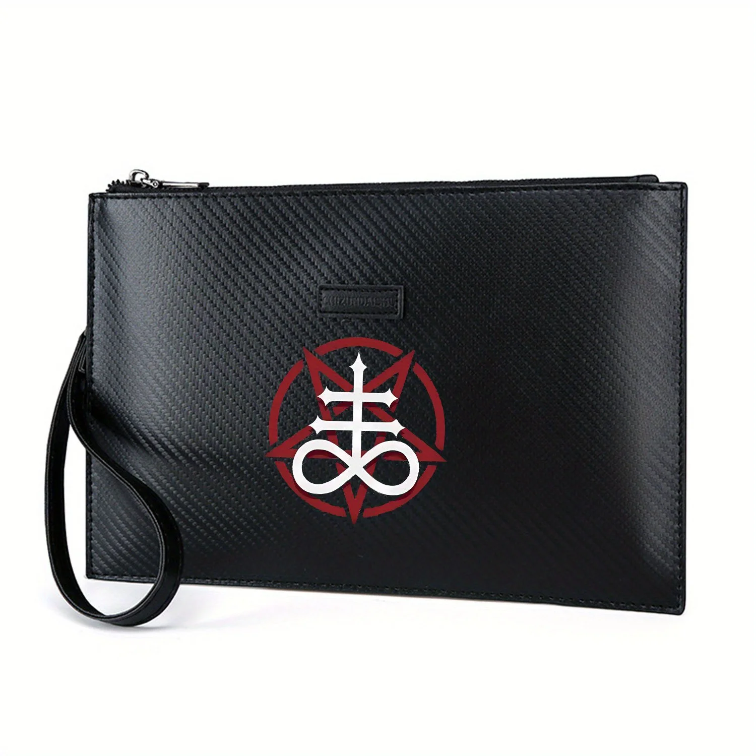 Cross with infinity sign in star Elegant Printed PU Men's Handbag Fashionable and Practical for Everyday Carry