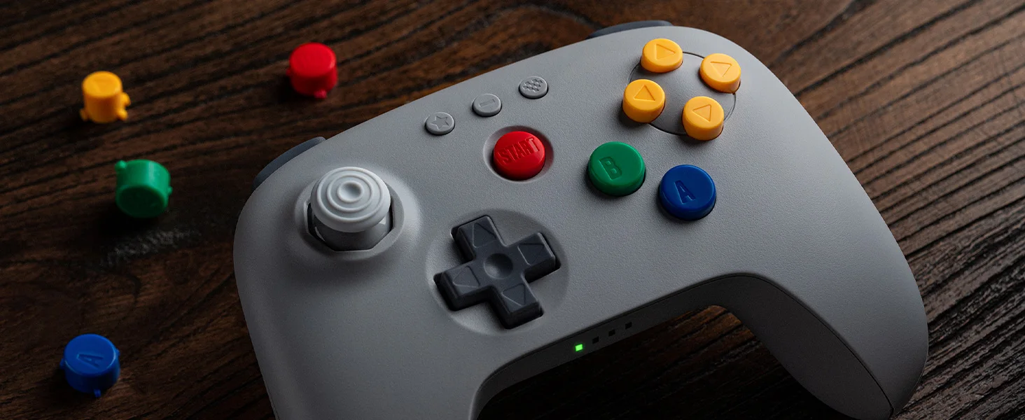 8BitDo N64 2.4G Wireless Gaming Controller mit Hall-Effekt, Gamepad mit Adapter für N64-Konsole, analoges 3D, Windows – Detail 5