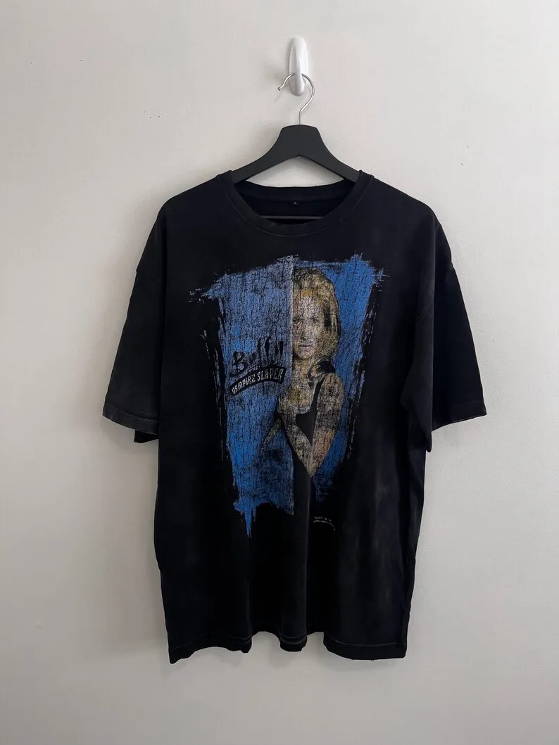 Buffy the Vampire Slayer Print Casual T-Shirt Cotton Graphic Oversized Unisex T-shirt Streetwear Trendy Cotton Y2k Short Couples
