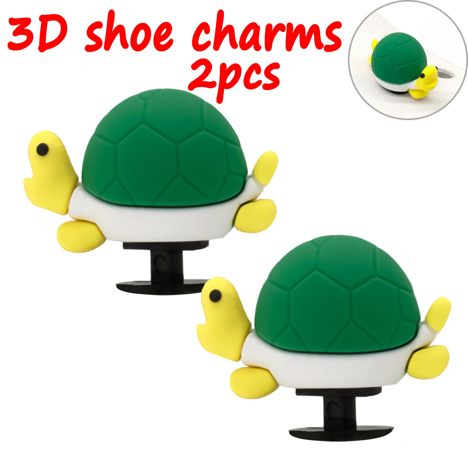2 Stück 3D niedliche Tier-Schuhanhänger, Ente, Biene, Dinosaurier, Hund, Schuhdekorationen, Panda, Kuh, Anstecknadeln für Mädchen, Jungen, Kinder, Geschenke, Clog-Schnalle – Detail 12