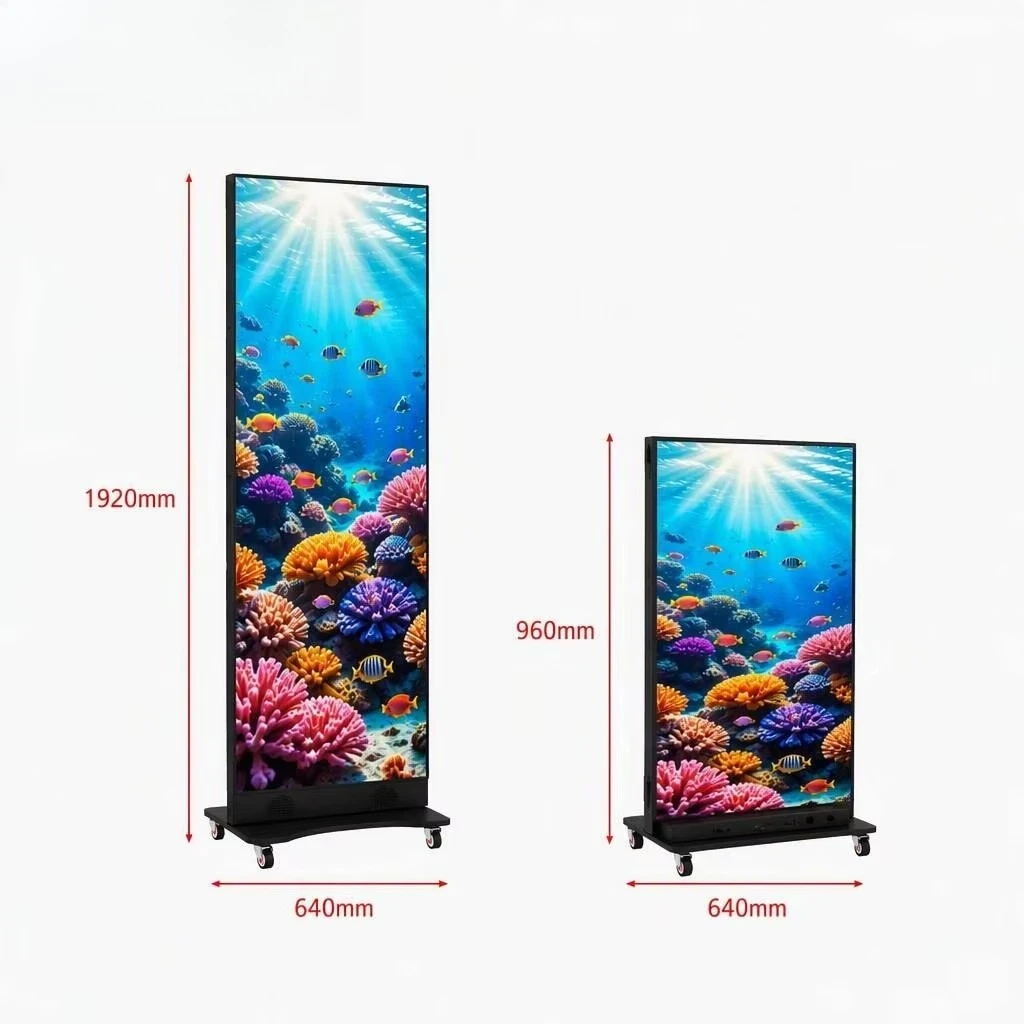 Ultra Thin High Definition P2 P2.5 Indoor Stand Portable Foldable Led Screen Retail Store Digital Led Poster Display