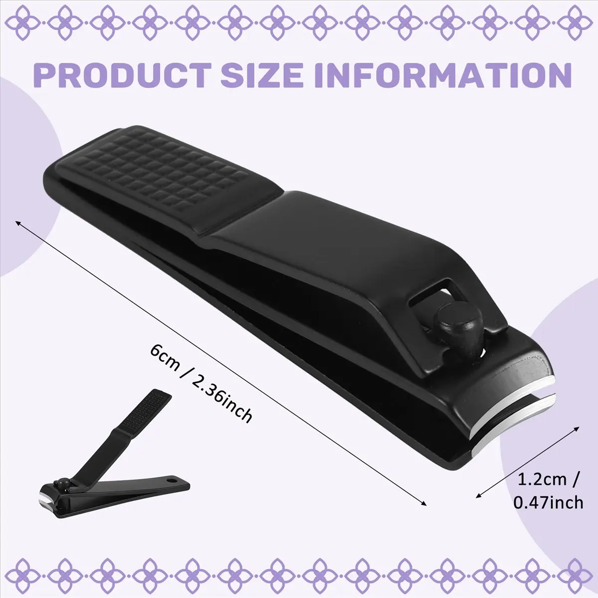 [BLACKFRIDAY]Black Nail Clippers Stainless Steel Super Nails and Toenails Manicure Tool Flat Nose Nail Clippers S