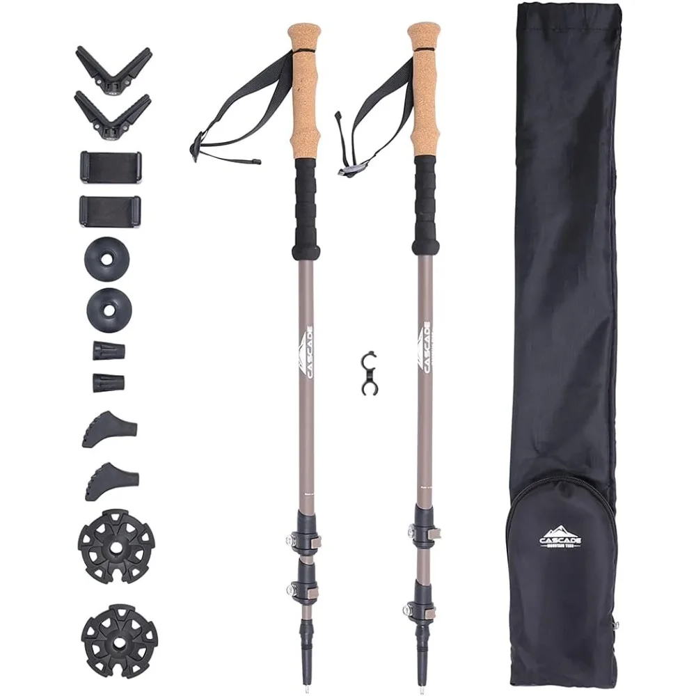 

Carbon Fiber Single Trekking Pole with Adjustable Height and Accessory Mount for Hiking and Walking