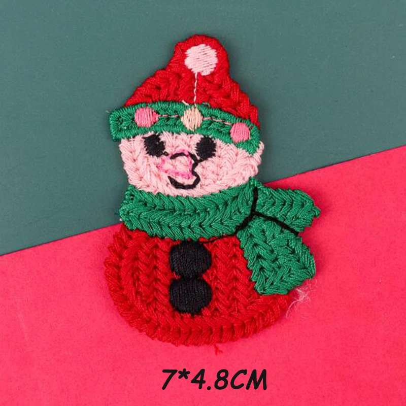 20Pcs/lot Cartoon Knitted Embroidered Christmas Seris Patches DIY Handmade Accessories Christmas Decoration Materials