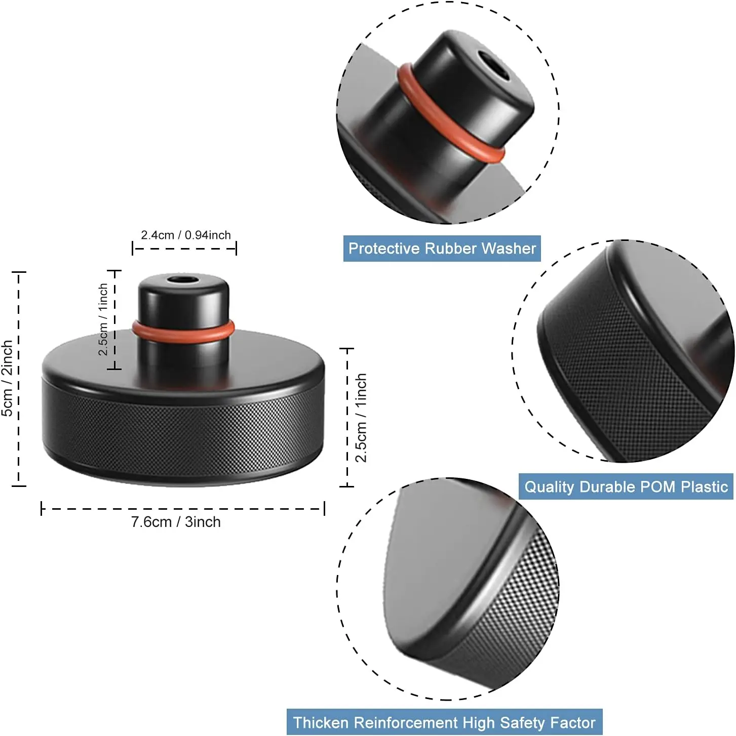 Lifting Jack Pad Set Compatible For Tesla Model 3 S X Y 4 Pucks Rubber with a Storage Case Accessories for Tesla Vehicles