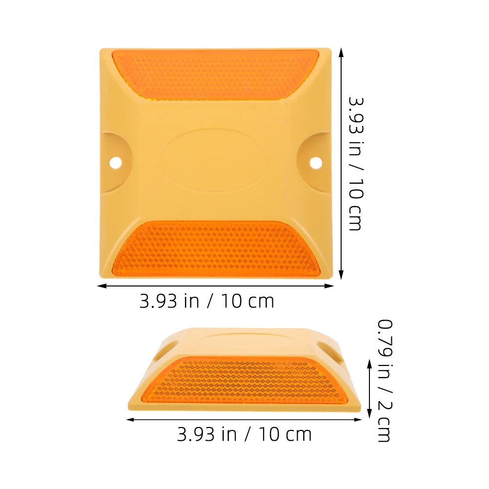 3Pcs Reflective Raised Road Studs Dual Sided Plastic Driveway Highway Safety Road Markers Pavement Reflectors Highway Buffer Pad
