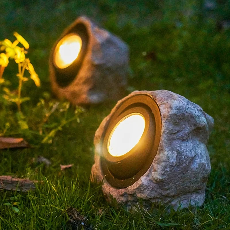 Solar Rock Lights Outdoor Solar Spotlight Waterproof Super Bright Glow Stone Outdoor Garden Lamp for Walkway Pathway Patio Yard