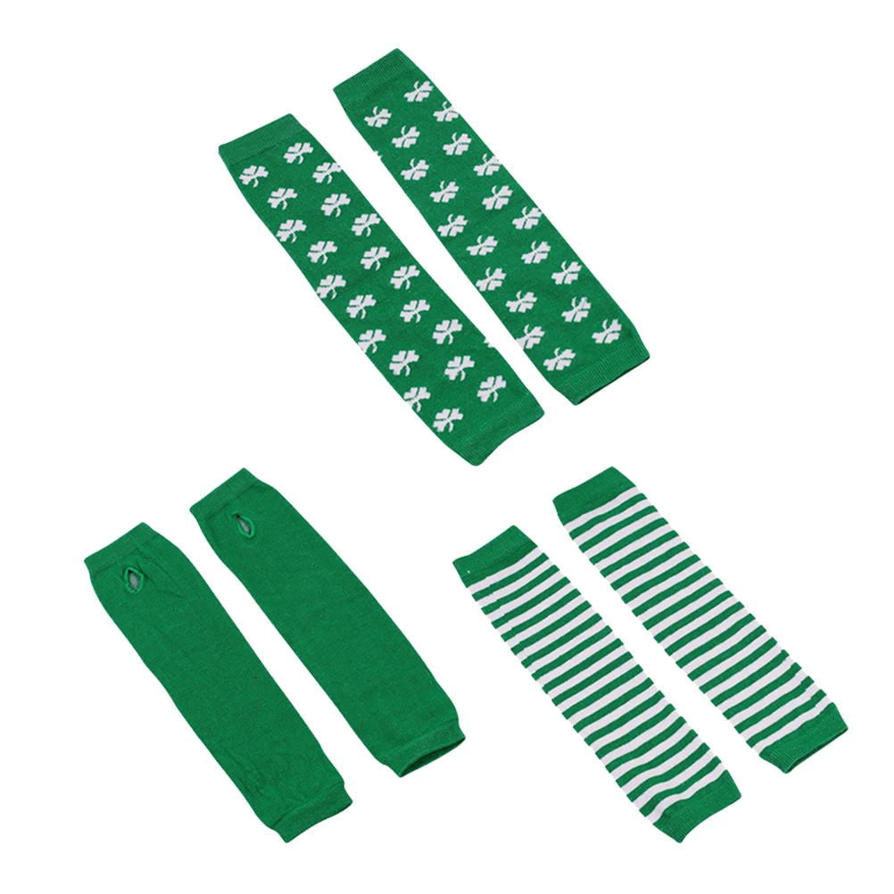 

St. Patricks Long Gloves Festival Party Elastic Fingerless Mitten Costume Sleeve Accessories For Women Men