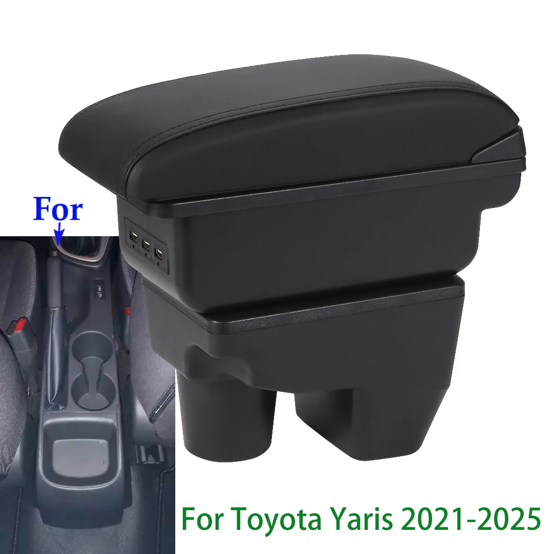 For Toyota Yaris Armrest Box For Toyota Yaris Elegant GR Car Armrest auto Storage Box Retrofit parts Car Accessories 20021-2025