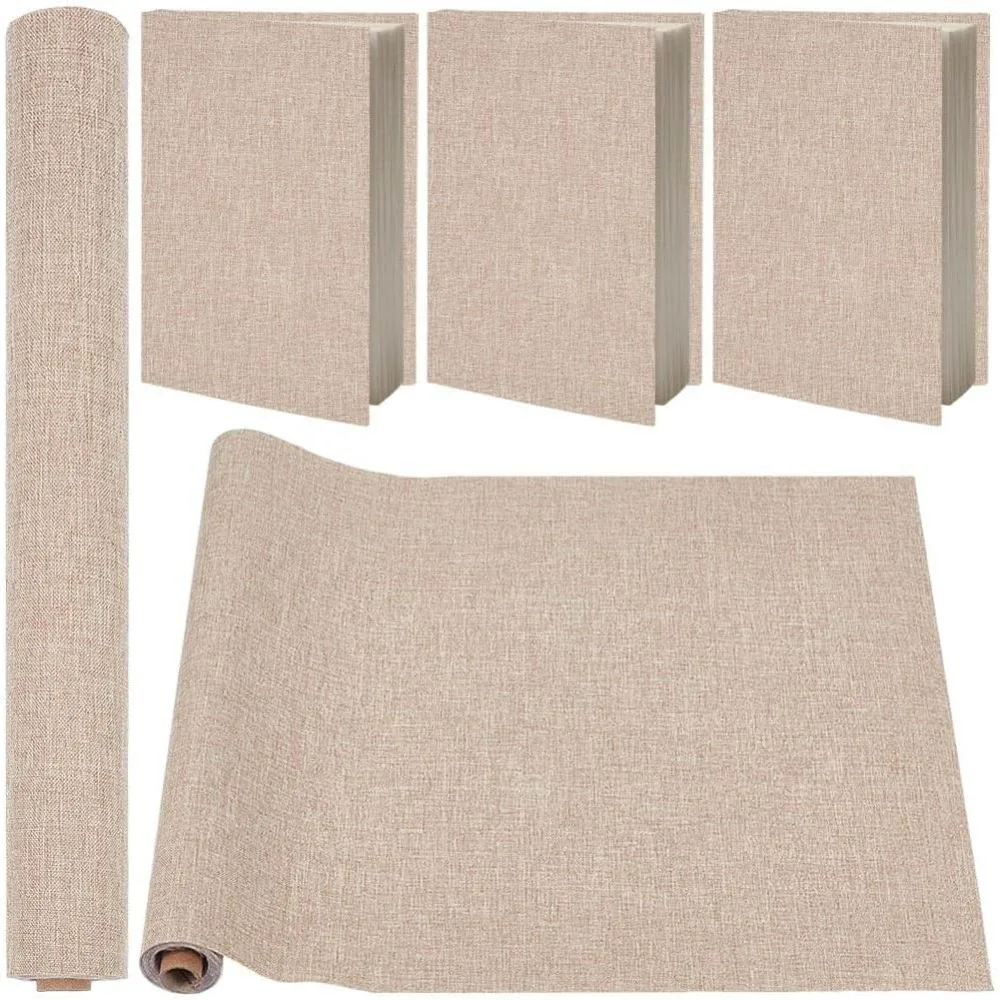 51 x 11.8 Inch Book Binding Cloth Tan Fabric Book Cover Surface Paper Backed Polyester Fabric Woven Bookcover for Books Album