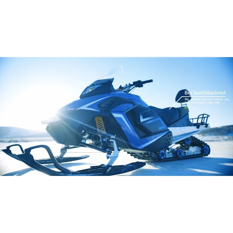 300cc 4-Stroke Gas Powered Snowmobile Reverse Gear EPA CE 2-Seater with Backrest Trail Touring Snow Scooter Winter Track Sled