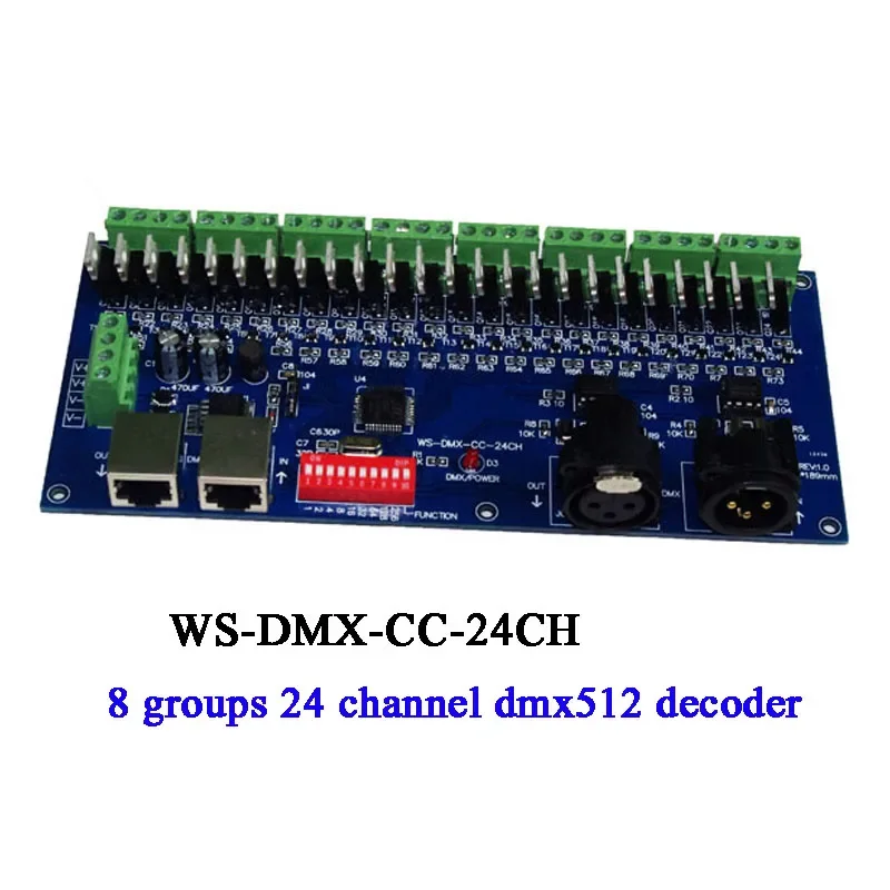 High Frequency CC RGB DMX Controller 12V 24V 3 CH 24 CH channel Common Cathode DMX512 Decoder For RGB LED Strip,Lamp,Bulb