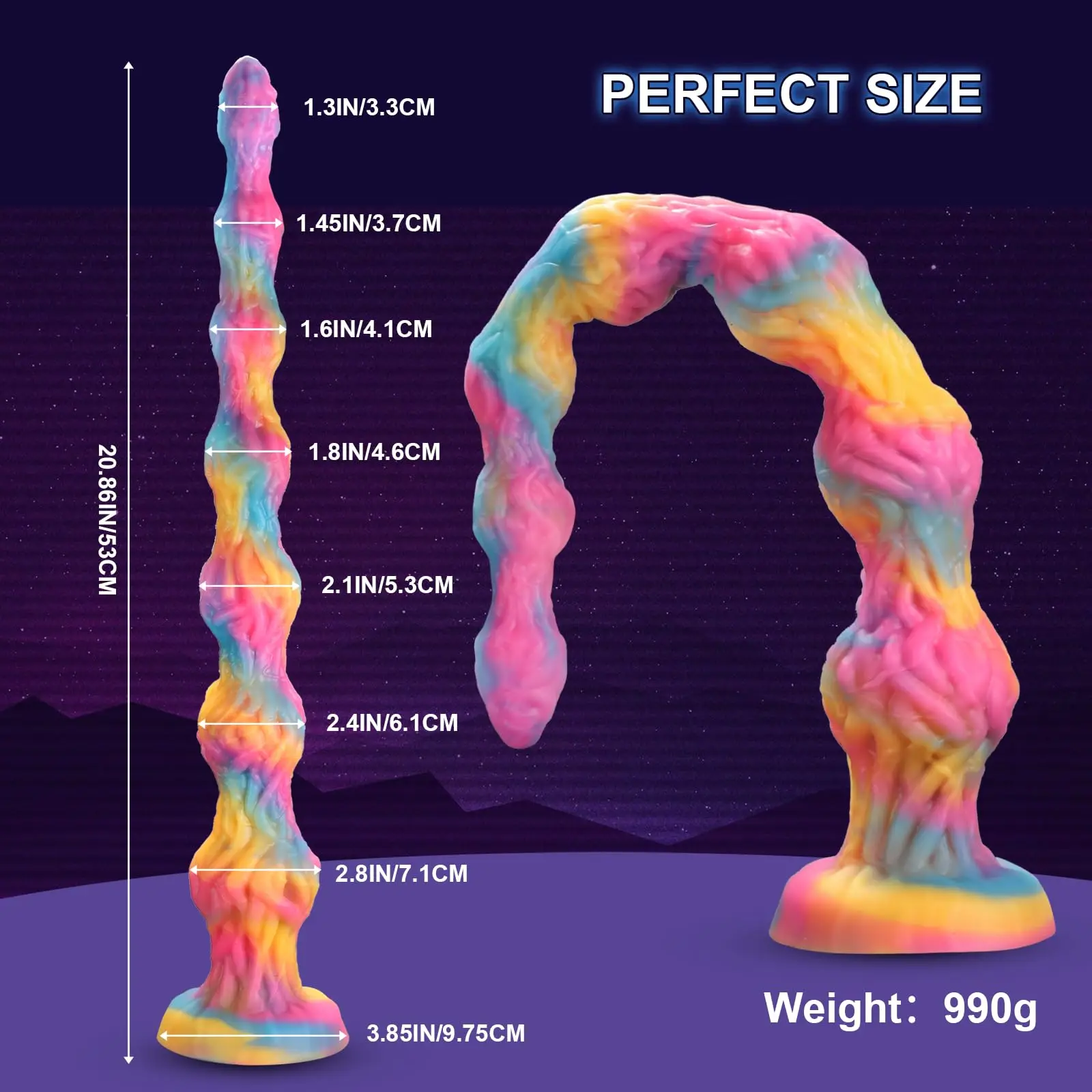 دسار بعقدة وحش طويلة جدًا، سدادة ضخمة من السيليكون مع كوب شفط قوي، دسار شرجي سميك للمثليين