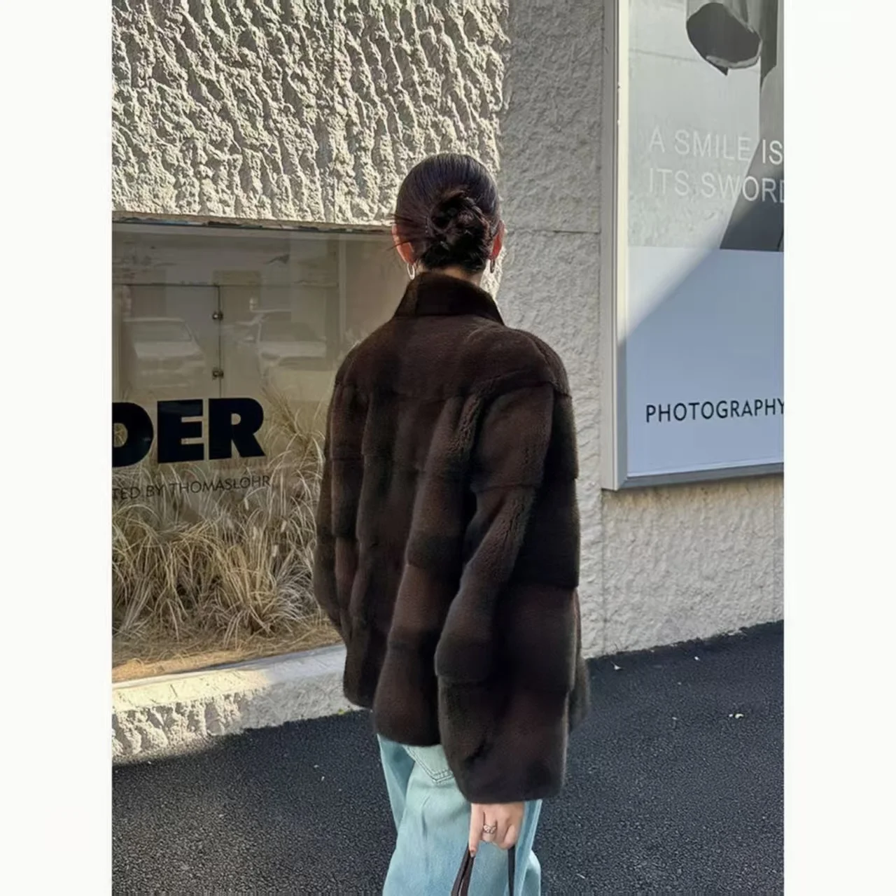 Faux Mink Fur Coats for Women,O-Neck Jackets,Covered Butto Overcoat,Female Clothes,Thicken Warm,Luxury,New,Winter,2026