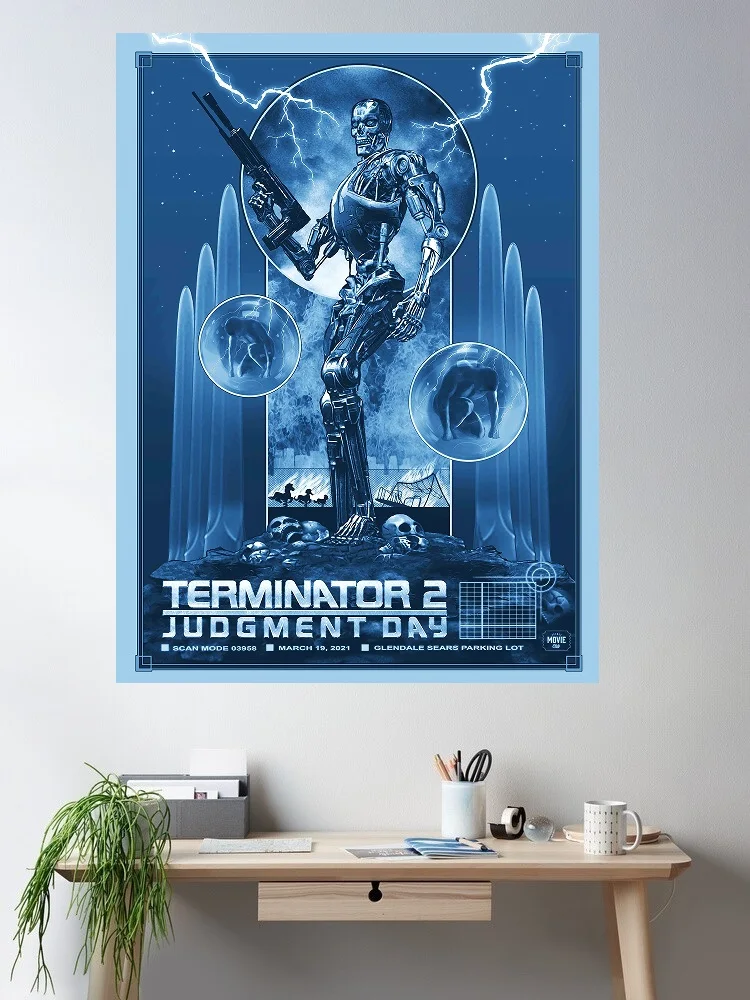 

Terminator 2 Judgment Day Movie Art Print Canvas Poster, Living Room Decor, Home Wall Picture