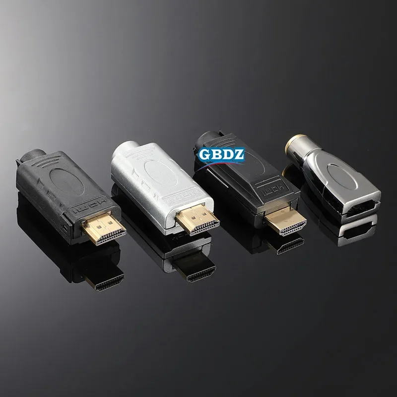 

HDMI Solderless Male Connector HDMI Welding Free Circuit Board Adapter Wire Terminal 4K HD Line Repair with Metal/Plastic Cover