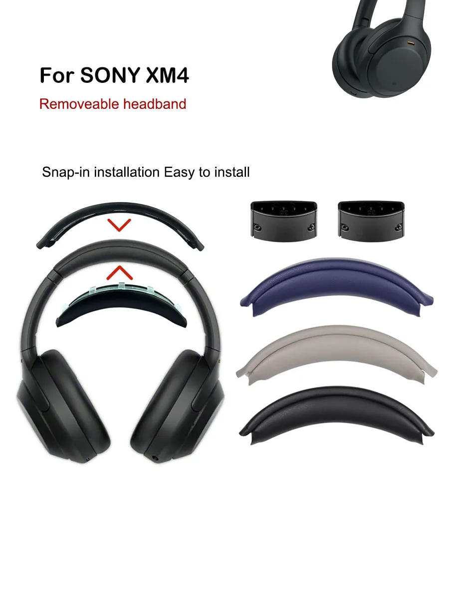 Zdejmowana opaska na głowę do słuchawek Sony WH-1000XM4, zamiennik pałąka, nowy design. — zdjęcie produktu 7