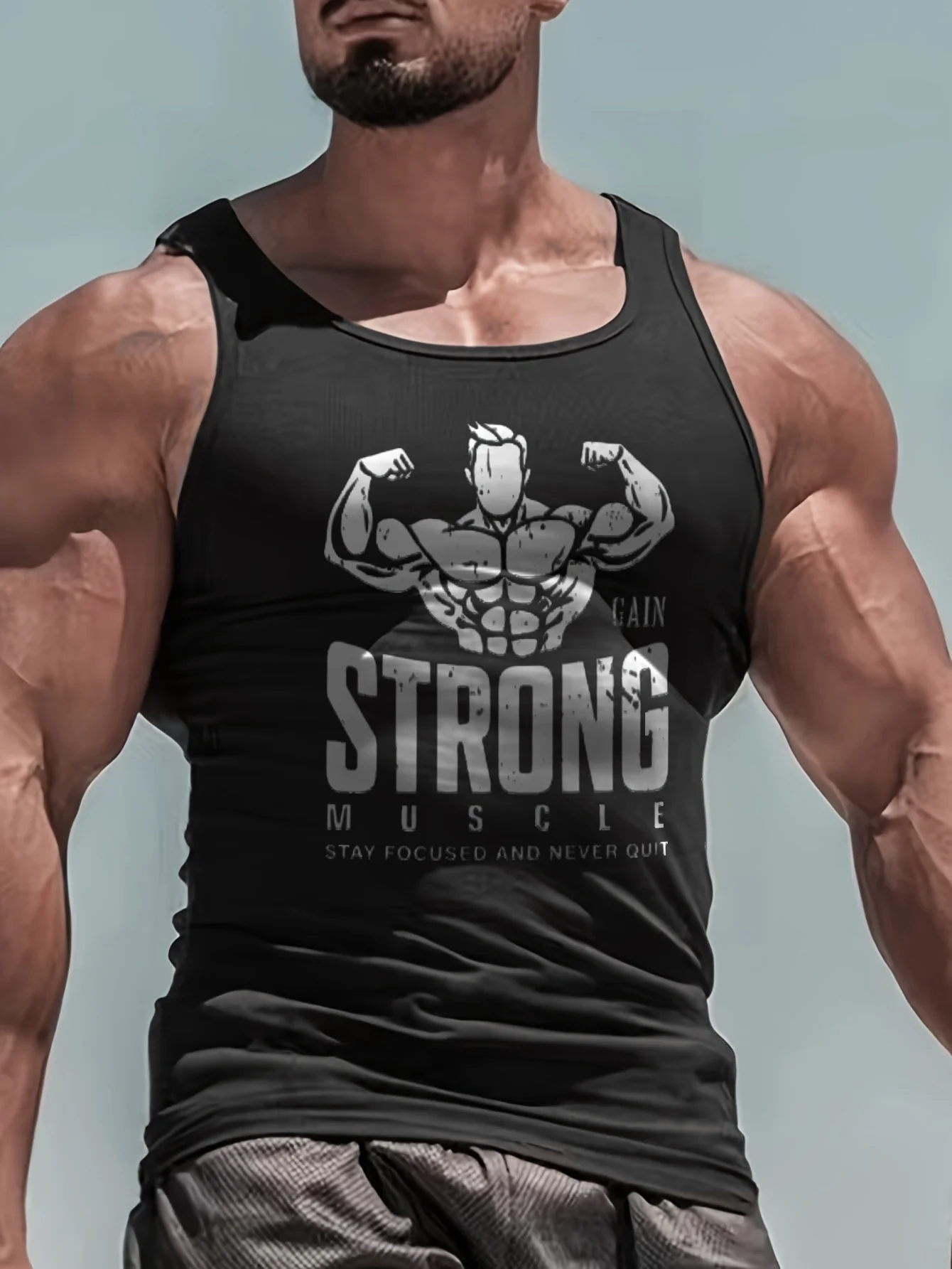 

Men's sports shaping vest - Breathable, moisture-wicking, elastic, suitable for running, basketball, football - Black