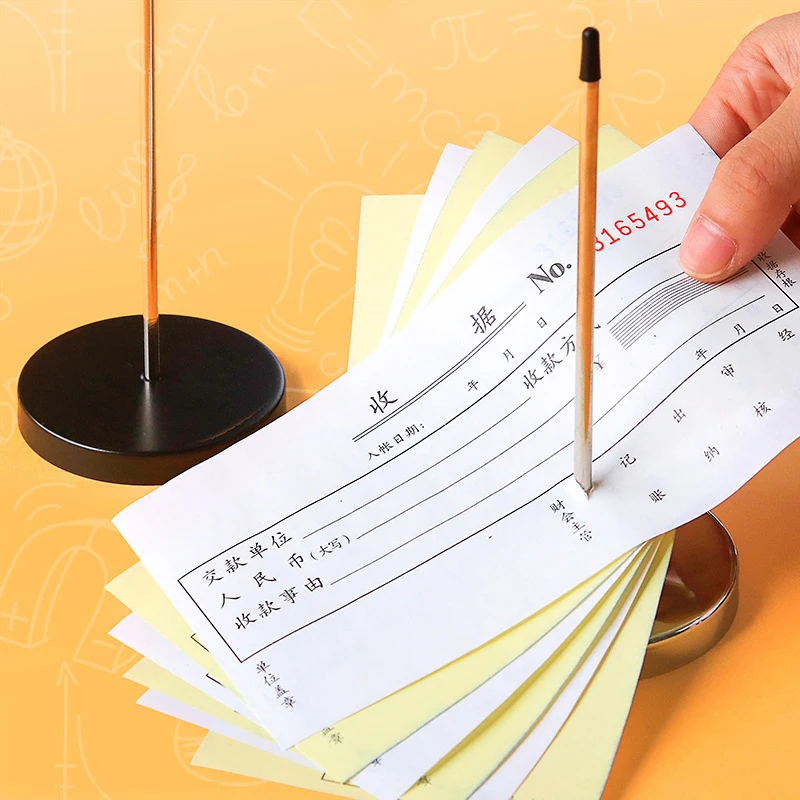 Desk Receipt Holder Stainless Steel Straight Rod Paper Memo Holder Spike Stick Ticket Order Paper Bill Fork Kitchen Accessories