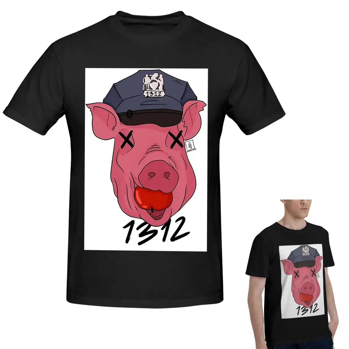 

100% Cotton 1312 T-Shirt Men's Funny Oversized T Shirt Men Round Neck Summer Shirts Tops S-6XL