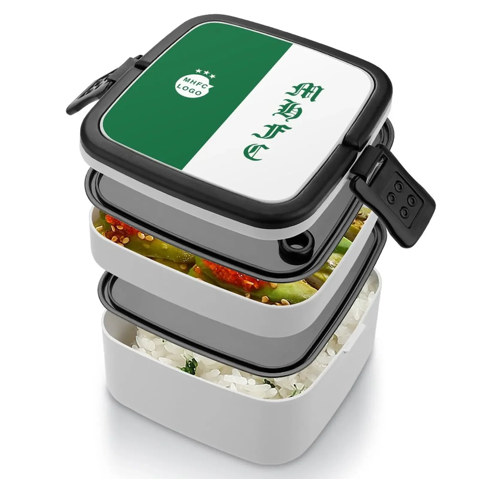 Israel Maccabi Haifa F.c Mhfc Kampioen Dubbele Laag Draagbare Lunchbox Met Lepel Magnetron Lunchbox Voedselopslagcontainer