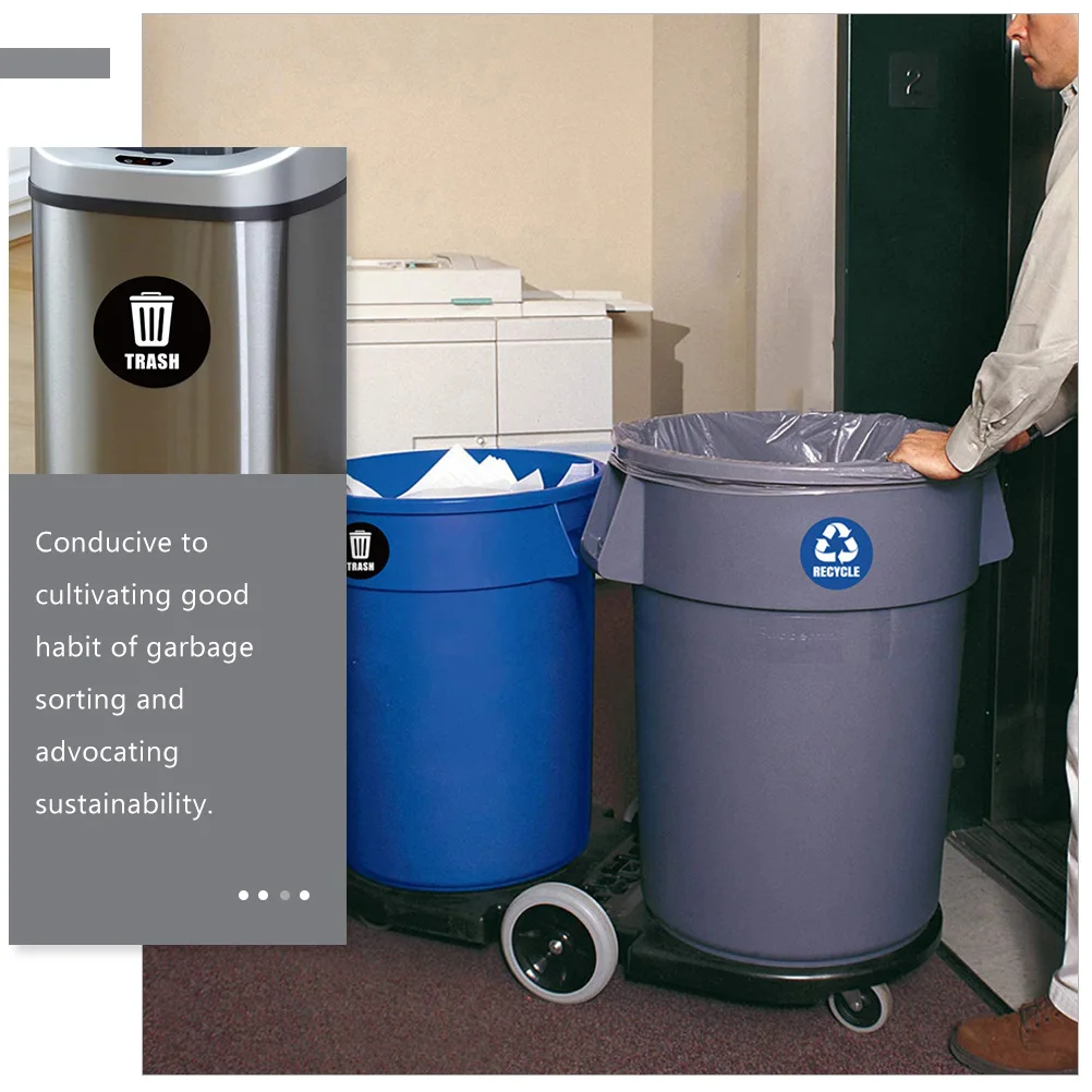 

1 set Pvc Recycling Labels Trash Can Stickers Removable Self-Adhesive for Trash Classification and Environmental