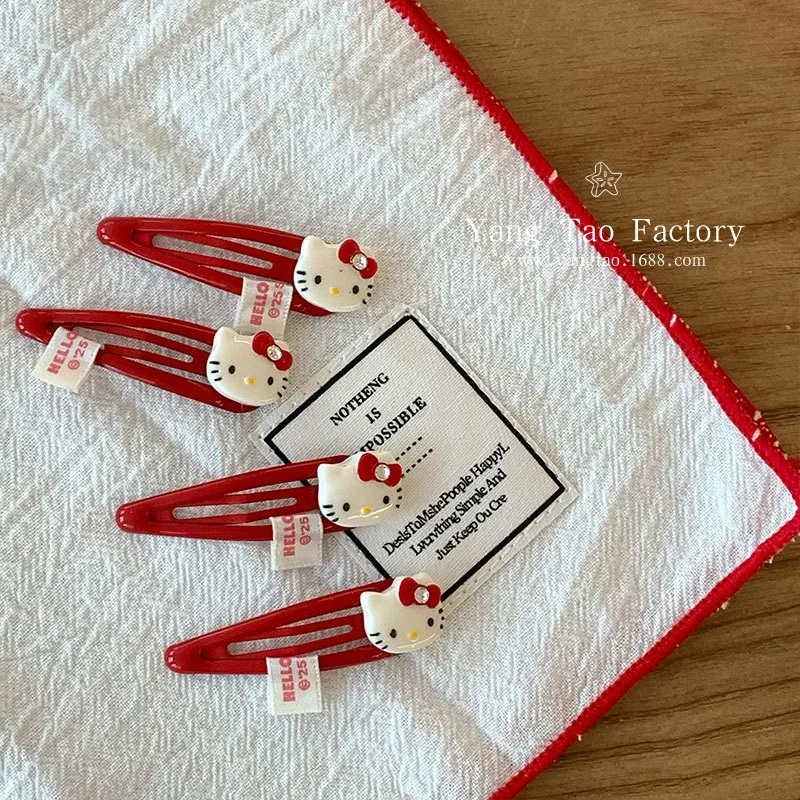 4 قطع مرحبا كيتي كليب فتاة القلب الجانب كليب الانفجارات كليب لطيف الكرتون إكسسوارات الشعر النساء الملحقات بالجملة النساء المنتجات #1