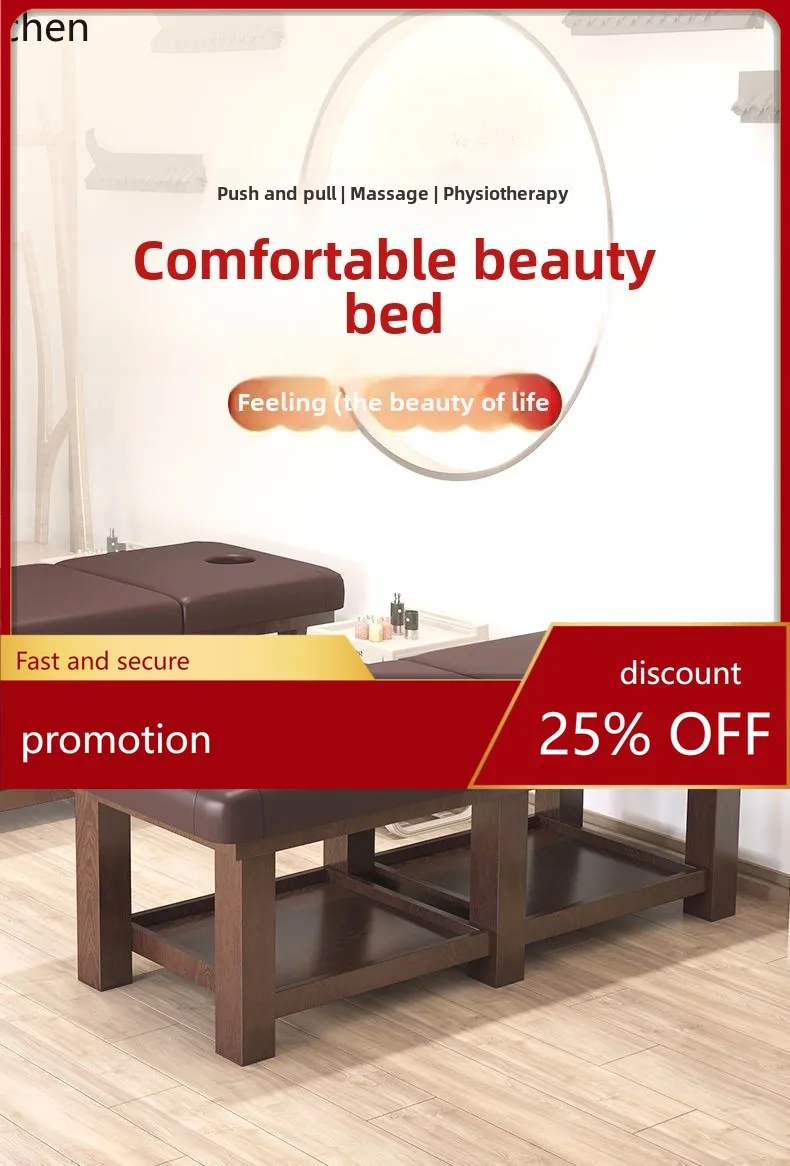 HXL Solid wood beauty treatment bed massage multi-functional ear picking body tattoo embroidery with holes