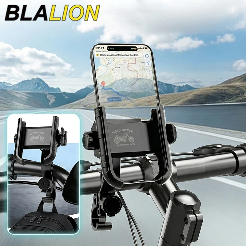 BLALION Motorcycle Bike Phone Holder Reaview Mirror/Handlebar Navigation Support Phone Stand Universal for Iphone Xiaomi Huawei