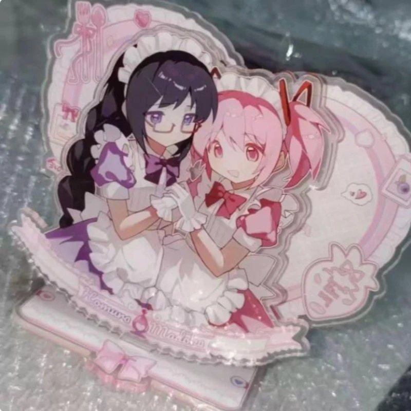 Magical Girl Peripherals Kaname Madoka Acrylic Desktop Stand Ornament Value Heart Shaped Cute Pink Figurine Model Decoration