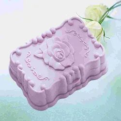 Rose Soap Box Bathroom Storage Dish Drain Rack Holder Container Case With Lid (Violet)